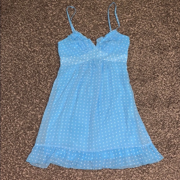 light blue polka dot dress